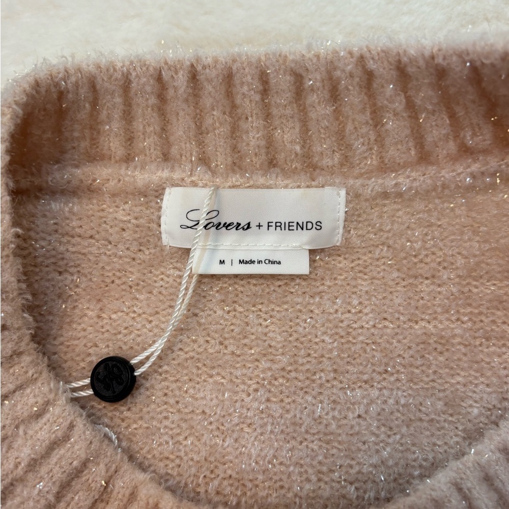 Lovers + Friends Crop Blush Sparkle Knit Sweater - Picture 5 of 8